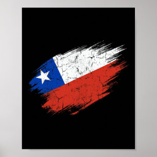 Chileense voetbalfan gescheurde vlag nationale tro poster