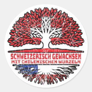 Chilenisch Schweizer Schweiz Baum Wurzel Ronde Sticker