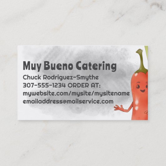 Chili Avocado Mexicaans eten catering visitekaartj Visitekaartje (Achterkant)