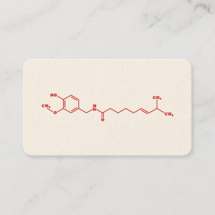 Chili Capsaïcine Moleculaire Chemische Formule Visitekaartje