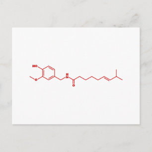 Chili Capsaicine Molecular Chemical Formule Briefkaart