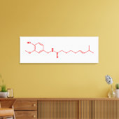 Chili Capsaicine Molecular Chemical Formule Canvas Afdruk (Insitu (Woonkamer))