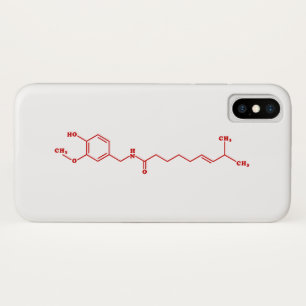 Chili Capsaicine Molecular Chemical Formule iPhone X Hoesje