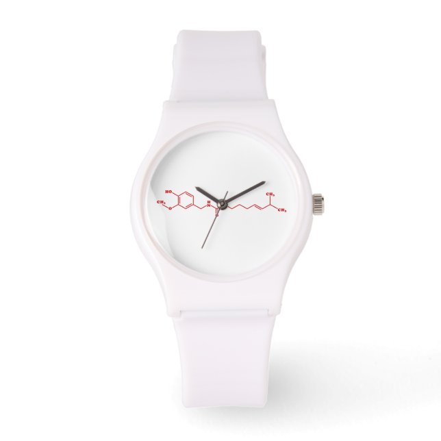 Chili Capsaicine Molecular Chemical Formule Horloge (Voorkant)