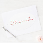 Chili Capsaicine Molecular Chemical Formule Ovale Sticker (Envelop)
