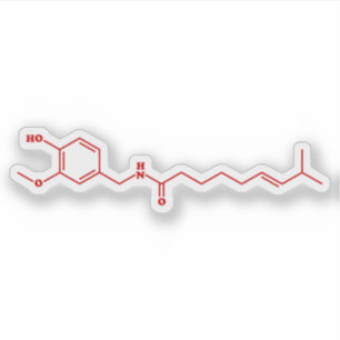 Chili Capsaicine Molecular Chemical Formule Sticker
