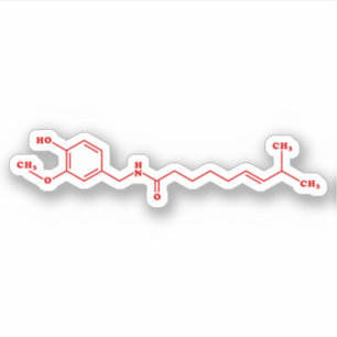 Chili Capsaicine Molecular Chemical Formule Sticker