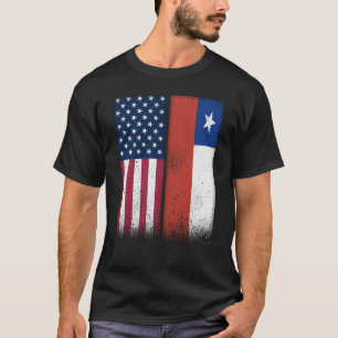 Chili Chileense Amerikaanse vlaggen Proud USA Chil T-shirt