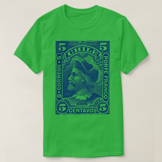 Chili Chileense postzegel ontwerp T-shirt (Design voorkant)