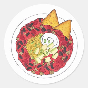 Chili Chili Soup Cookoff Mededinging Super Food Ronde Sticker