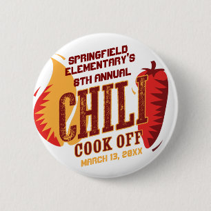 Chili Cook off   BBQ Cookout-wedstrijd Ronde Button 5,7 Cm