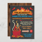 CHILI COOK OFF Chalkboard Party Poster Kaart (Voorkant / Achterkant)