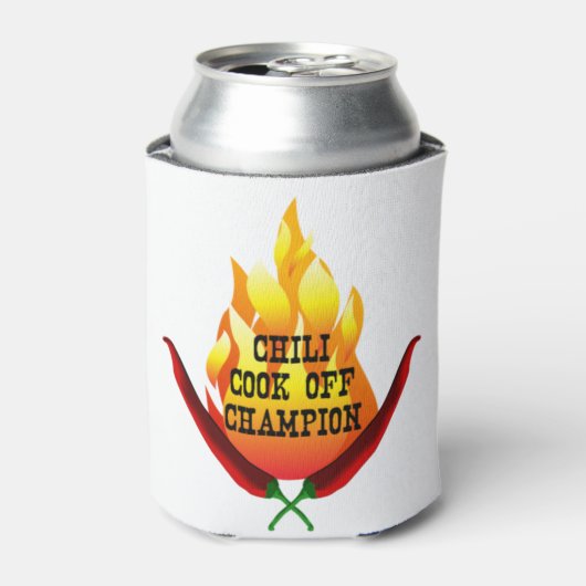 Chili Cook Off Champion Flame Design Blikjeskoeler (Blikje Voorkant)