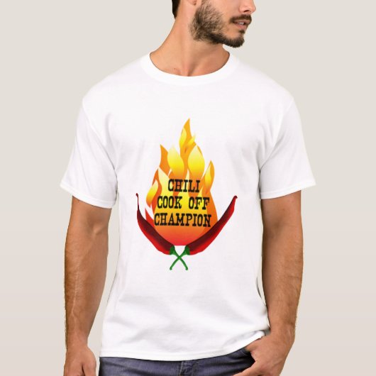 Chili Cook Off Champion Flame Design T-shirt (Voorkant)
