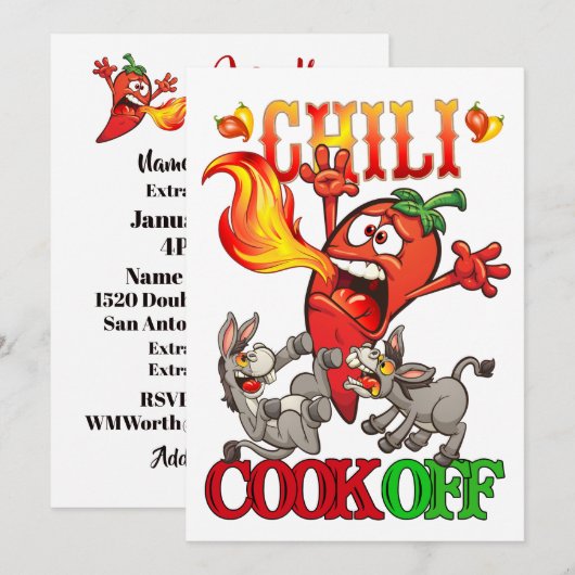 Chili Cook Off Invitation (Devant / Derrière)