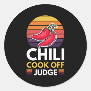 Chili Cook Off Judge Red Chili Ronde Sticker