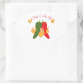 Chili Cook-off Ovale Sticker (Tas)