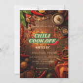Chili Cook Off Party Invitation Kaart (Voorkant)