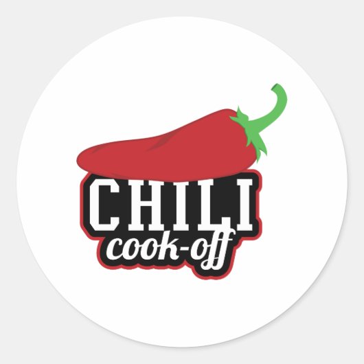 Chili Cook-off Ronde Sticker (Voorkant)