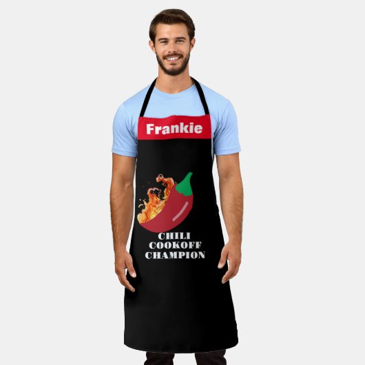 Chili Cookoff Champion Schort - Custom Flaming Hot (Gedragen)