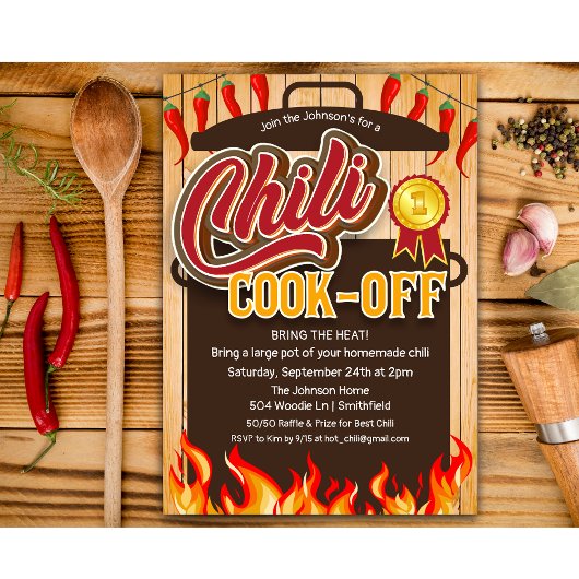 Chili Cookoff Cook Off Cook Invitation Off Cook