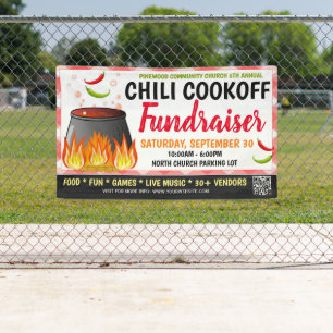 Chili Cookoff Fundraiser Banner met qr-code