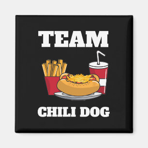 Chili Dog En Hot Dog Man En Chili Con Carne Voedse Magneet