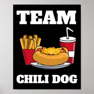 Chili Dog En Hot Dog Man En Chili Con Carne Voedse Poster