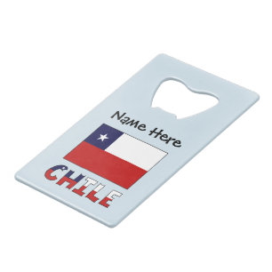 Chili en Chileense Vlag Gepersonaliseerd  Kredietkaart Flessenopener