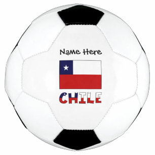Chili et drapeau chilien avec votre nom Soccer Bal