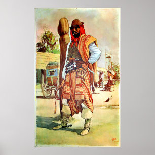 Chili, Gauchos, man in traditionele kledij Poster