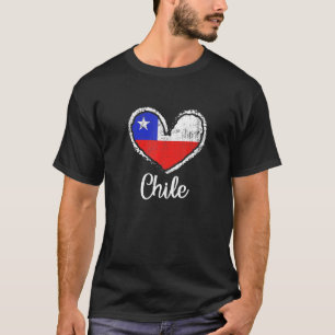 Chili Heart Flag Chileans Chileans Chileense worte T-shirt