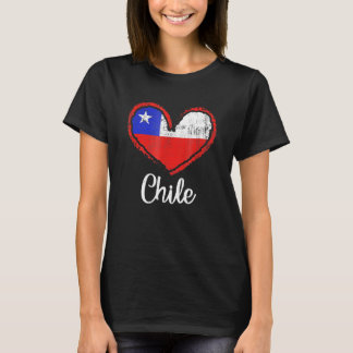 Chili Heart Flag Chileans Chileans Chileense worte T-shirt