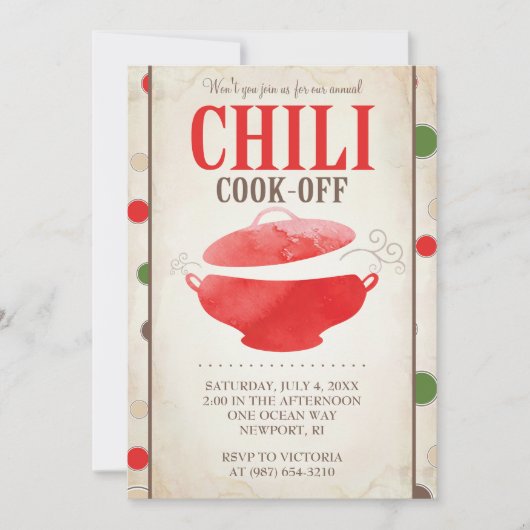 Chili Invitations de concours ~ Invitation BBQ (Devant)