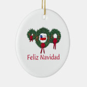 Chili Kerstmis 2 Keramisch Ornament (Rechts)