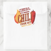 Chili Kookwedstrijd | BBQ Picknick Wedstrijd Ronde Sticker (Tas)