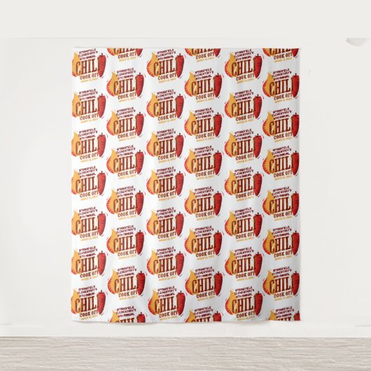 Chili Kookwedstrijd | BBQ Wedstrijd Step en Repeat Wandkleed (Voorkant)