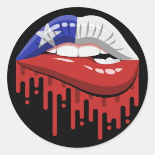 Chili lippen trots root vlag ronde sticker