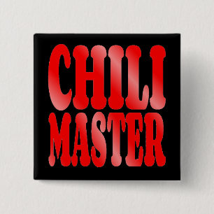 Chili Master in het rood Vierkante Button 5,1 Cm