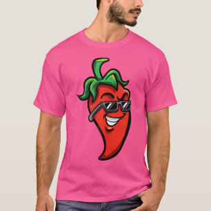 Chili met zonnebril Scherp hete rode peper T-shirt