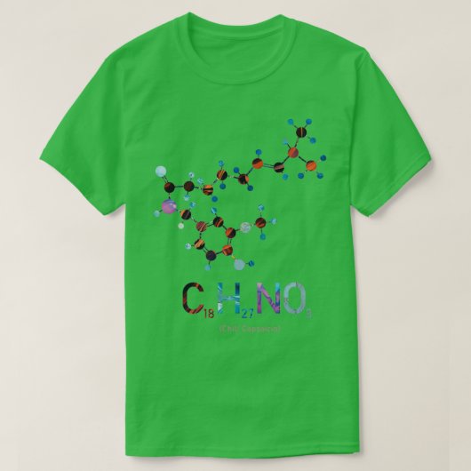 Chili Molecule Capsaicin Chemistry T-shirt (Design voorkant)