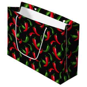 Chili motif poivre grand sac cadeau