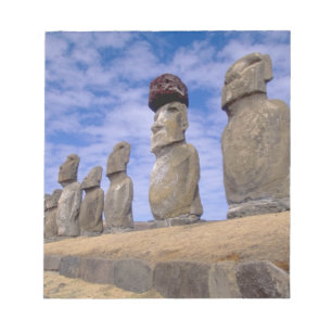 Chili, Paaseiland. De 15 Moais bij Ahu Notitieblok
