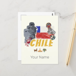 Chili Paaseilandvlag en Alpaca Briefkaart