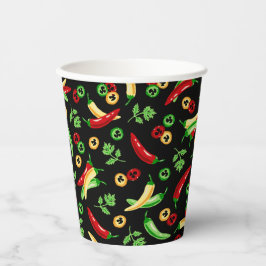 Chili paprika's en koriander papieren bekers