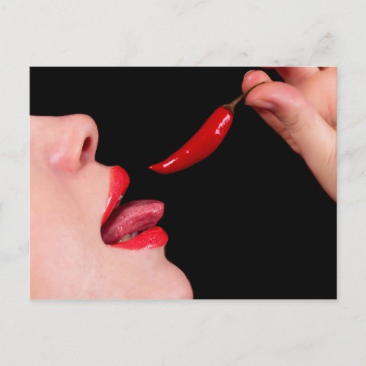 Chili peper lippen briefkaart (Voorkant)