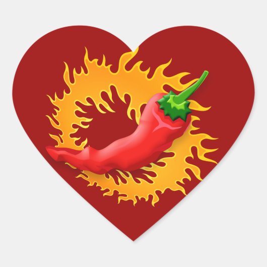 Chili peper met vlammen stickers (Voorkant)
