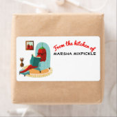 Chili peper salsa uit de keuken van voedsellabel etiket (Insitu)