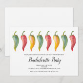 Chili Pepper Bachelorette Party Invite Kaart (Voorkant / Achterkant)