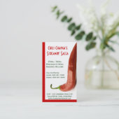 Chili Pepper Hot Red Pepper Salsa Visitekaartje (Staand voorkant)